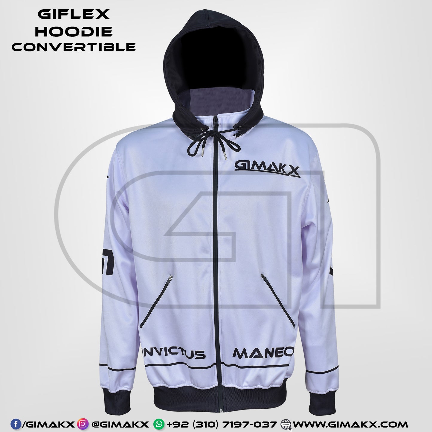 Gimakx GiFlex Convertible White Hoodie