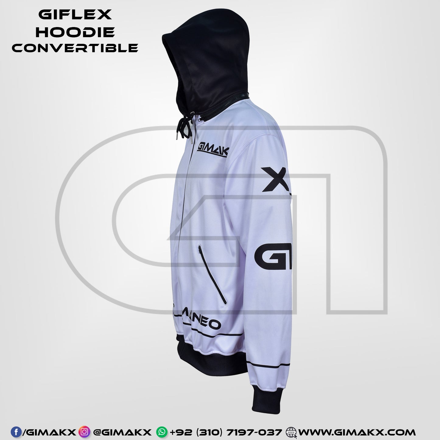 Gimakx GiFlex Convertible White Hoodie