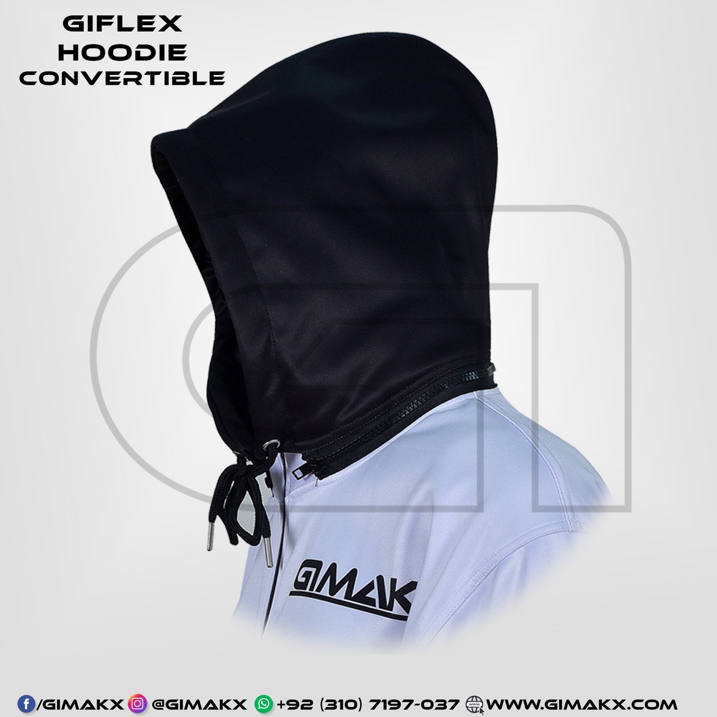 Gimakx GiFlex Convertible White Hoodie