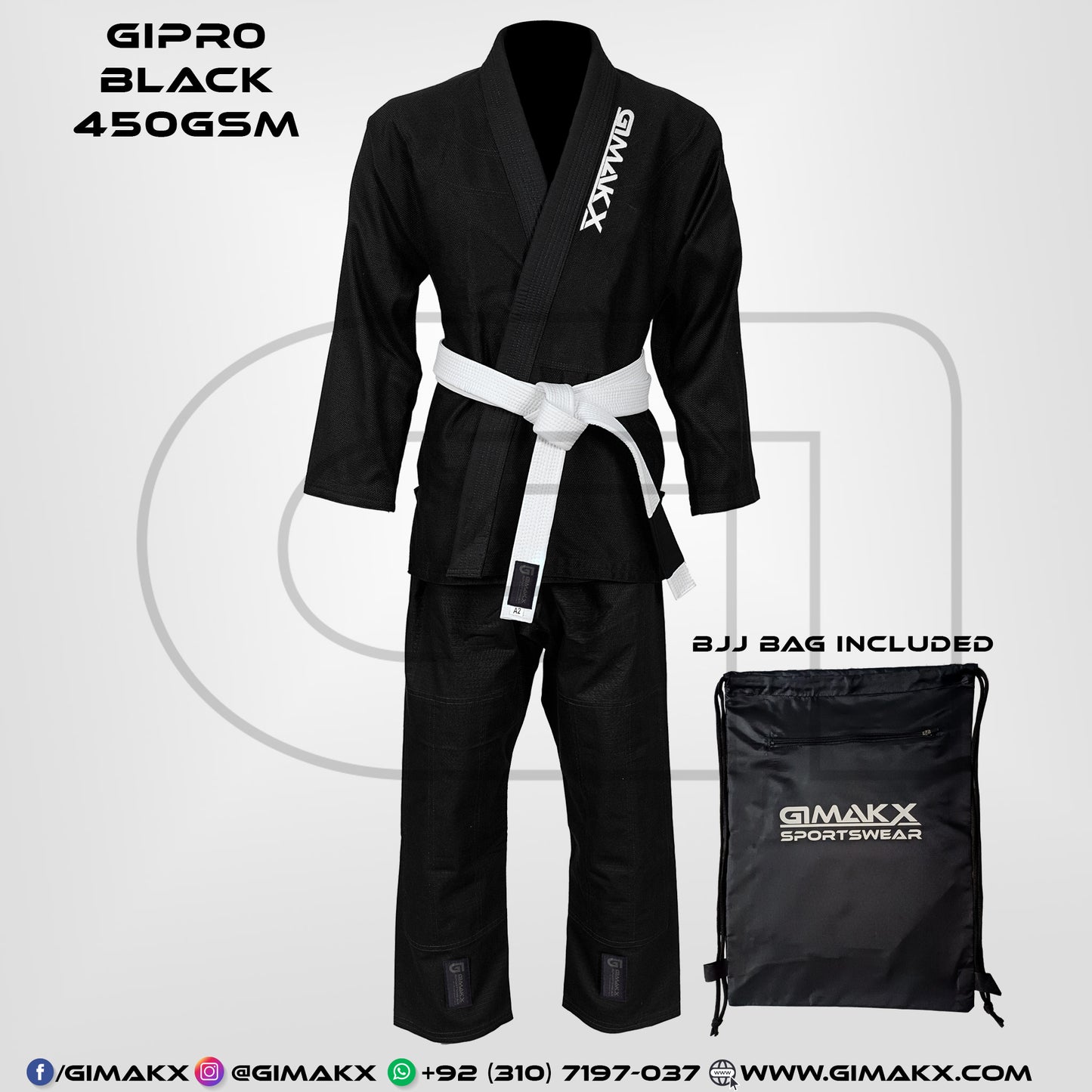 Gimakx GiPro Black Premium BJJ Gi