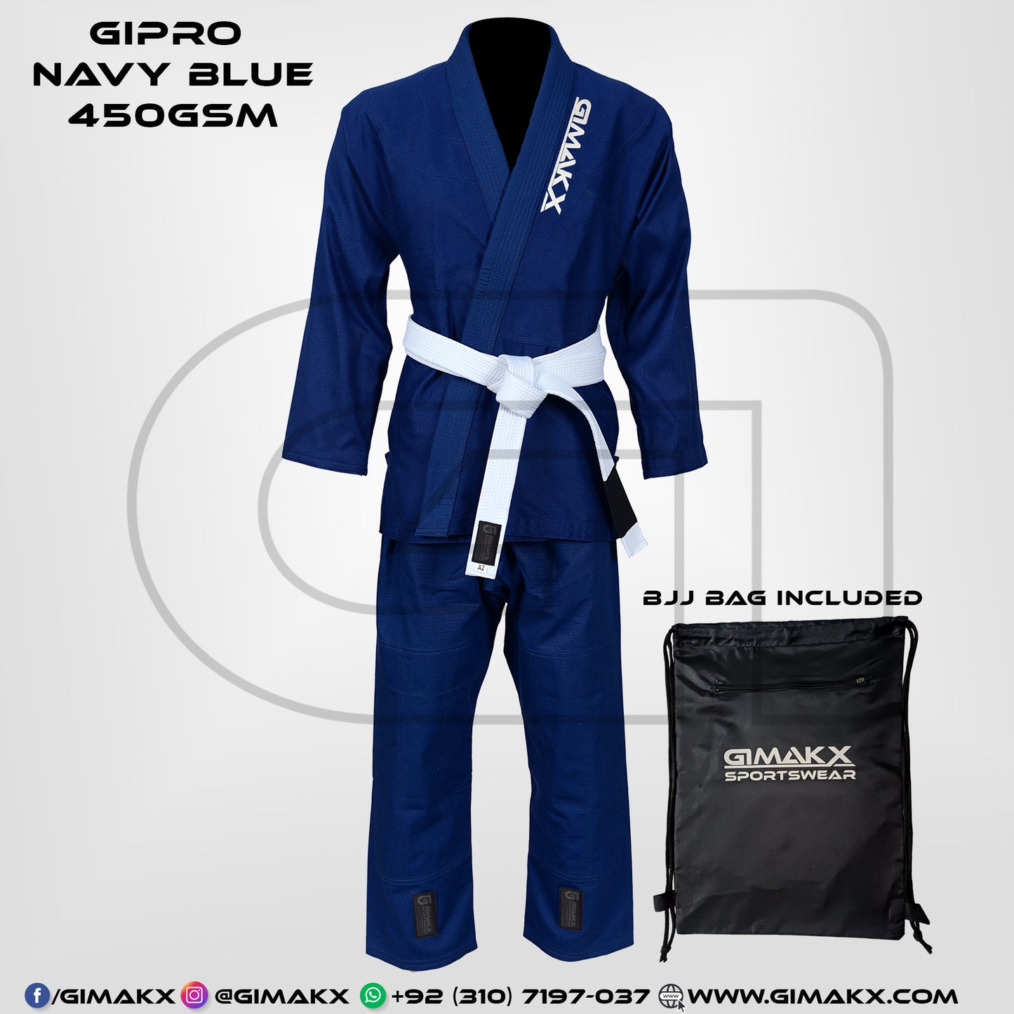 Gimakx GiPro Navy Blue Premium BJJ Gi