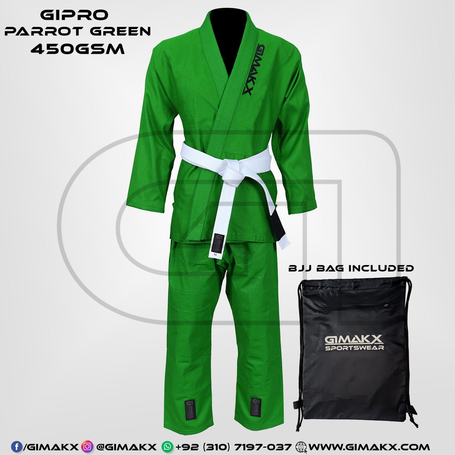 Gimakx GiPro Parrot Green Premium BJJ Gi