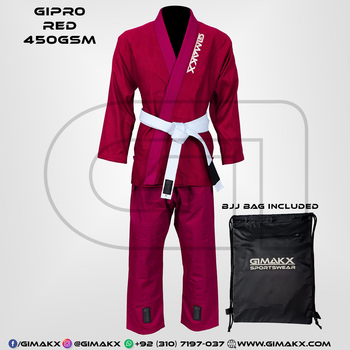 Gimakx GiPro Red Premium BJJ Gi