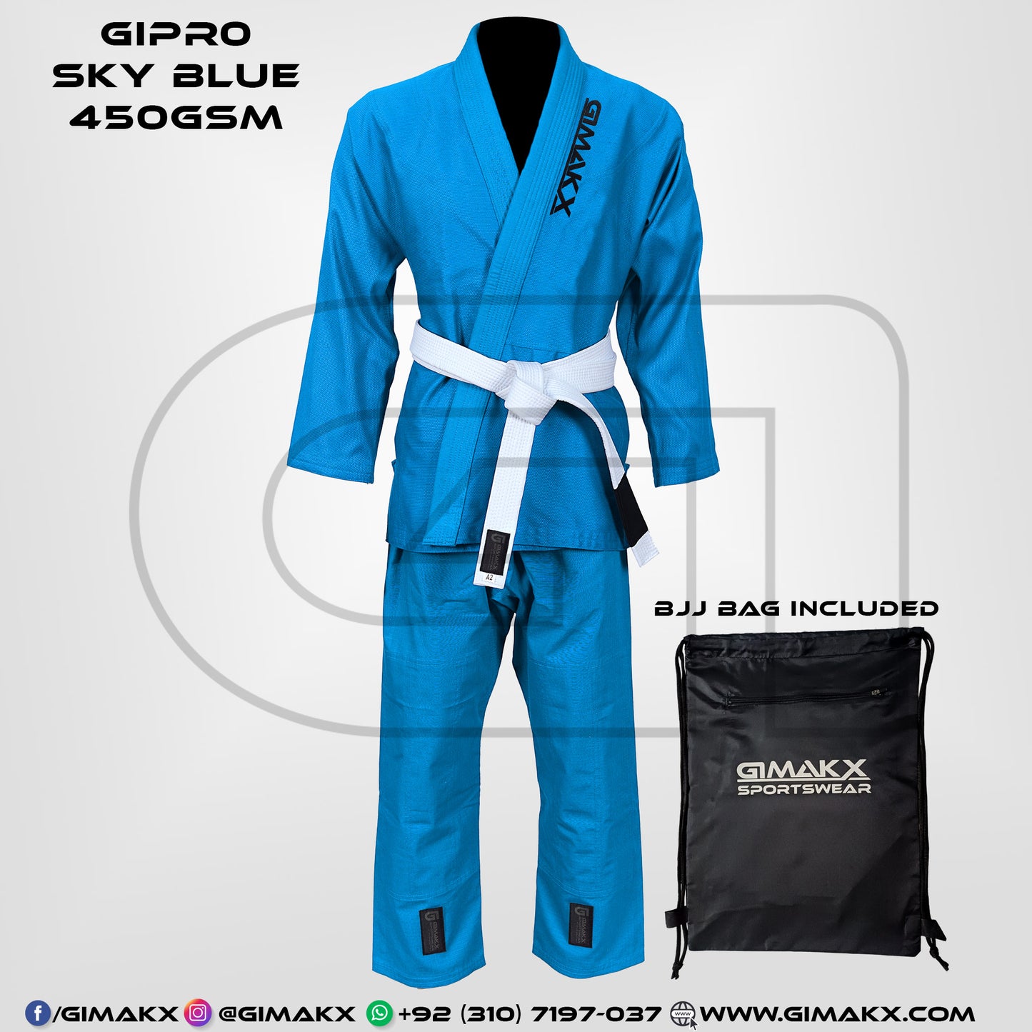 Gimakx GiPro Sky Blue Premium BJJ Gi