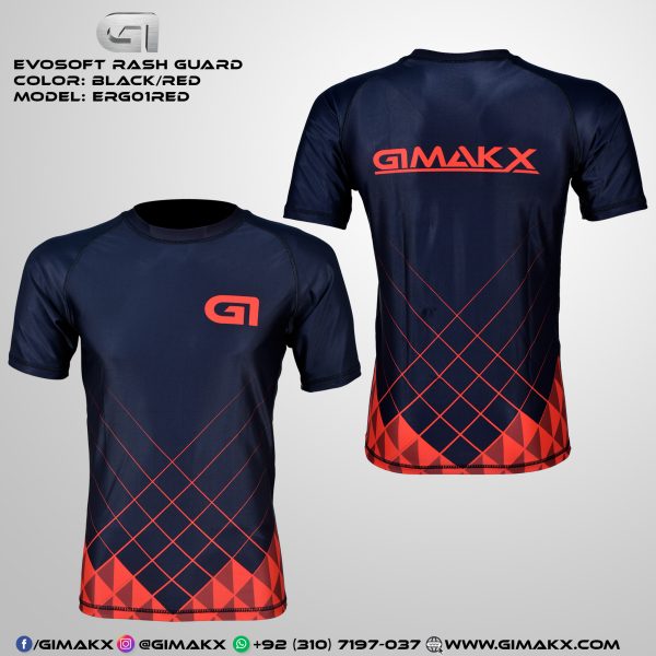 Gimakx Evosoft Premium BJJ Rash Guard 01 Red